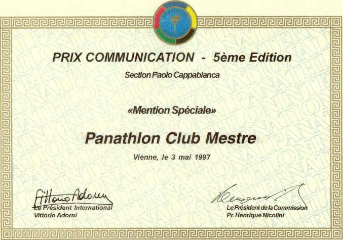 Premio Comunicazione "Menzione Speciale 1997"