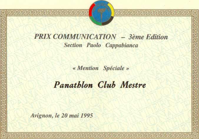 Premio Comunicazione "Menzione Speciale 1995"